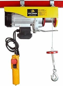 Steel Dragon Tools 880 LBS Mini Electric Wire Cable Hoist Overhead Crane Lift with Remote Control