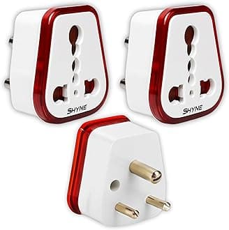 KAVANA Shyne 6 amp to 16 amp Converter/Conversion Plug Converts 6A Socket to 16 A Socket for Geysers, A/C,Refrigrator,Microwave,etc for Indian and International Plugs Pack of 2