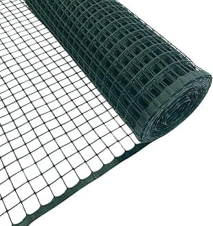 Suregreen Plastic Mesh Fencing | 1m x 10m | 20mm Holes | Green | Netting For Garden Fences, Plant Support, Tree Guard, Plastic Mesh For Climbing Plants, Vegetables, Puppy Fence, Garden Fence, Barrier