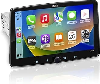 BOSS Audio Systems BCPA10 - Single Din Chassis with Detachable 10.1 Inch Capacitive Touchscreen, Apple CarPlay, Android Auto, Bluetooth, No DVD, RGB Illumination, High Resolution FLAC Audio