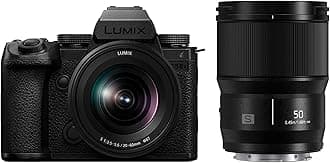 Panasonic LUMIX S5IIX Mirrorless Camera, 24.2MP Full Frame Phase Hybrid AF, Unlimited Recording, 5.8K Pro-Res, RAW, IP Streaming, 20-60mm F3.5-5.6 + 50mm F1.8 Lenses, LUMIX Digital Camera, DC-S5M2XWK