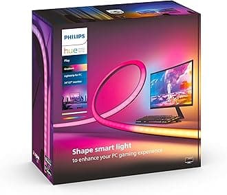 Philips Hue Play Gradient PC Lightstrip [for 24-27 Inch Screens] LED Smart Lighting. Sync for Entertainment, Gaming and Media