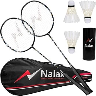 Badminton Set,2 Player Badminton Rackets Carbon Fiber Racquet with 3 Shuttlecocks and 1 Carrying Bag,Backyard Games for Outdoor,Garden,Beach,Family Fun Game