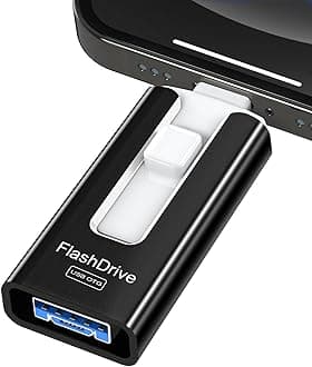 256GB USB Flash Drive for Phone and Pad, Photo Stick High Speed External USB Thumb Drives Photo Storage Memory Stick for Save More Photos and Videos (Black, 256GB)