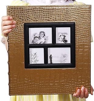 Vienrose Photo Album for 600 4x6 Photos Leather Cover Extra Large Capacity for Wedding Baby Vacation