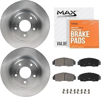 Max Advanced Brakes Front Brake Kit Compatible With 2002 2003 Subaru Impreza WRX Outback Legacy GT Limited Replacement Premium OE Disc Brake Rotors and Ceramic Brake Pads
