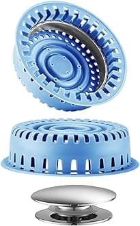 Shower Drain Hair Catcher, Bathtub Drain Cover Upgraded Protector with Silicone & Stainless Metal Designed for Pop-Up and Regular, Effective Without Slowing Drainage