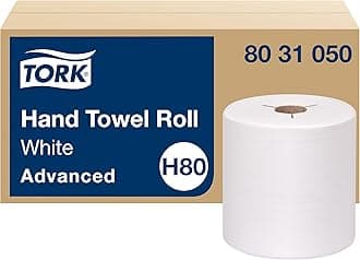 TorkHand Towel Roll White H80, Advanced, High Absorbency, 6 Rolls x 1000 ft, 8031050