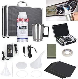 ROYWOO Headlight Repair Kit,Automobile Headlight Restoration Kits with 200ML Repair Liquid,Car Headlight Polish Repair Tool for Repair Headlight Yellowing, Haze, Scratches