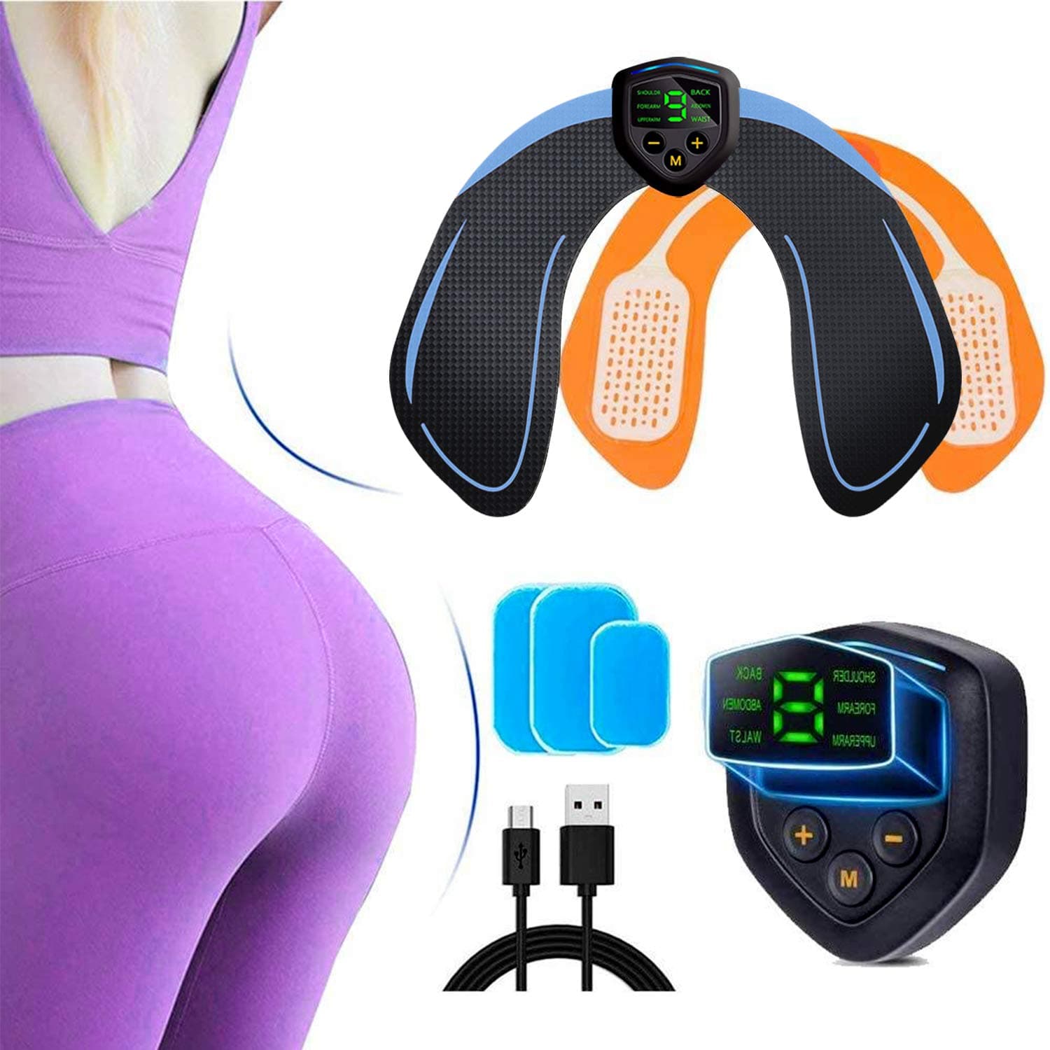 SHENGMI ABS Stimulator Hips Trainer,EMS Backside Hip Trainer,Smart Wearable Buttock Toner Trainer for Men Women