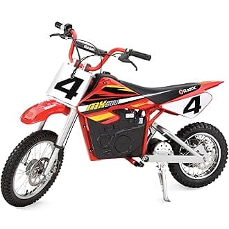 MX500 Dirt Rocket Bike Electric Ride-On for Teens Ages 14+, 175 Pounds Max Weight, Red – 36-Volt Battery, up to 15 Mph, 40-Minute Run Time, Twist-Grip Throttle, Pneumatic Tires