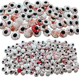 2 Bottles Candy Eyeballs Bloody Red Eyes Cake Cupcake Toppers Cookie Decorations,Two Size Mixed, Edible Dessert Sprinkles for Halloween Christmas Cake Cupcakes Decoration