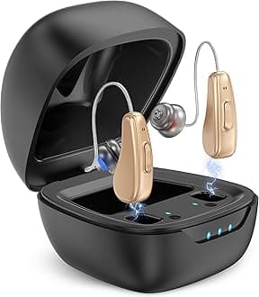 - Hearing Aids for Seniors Rechargeable with Noise Cancelling, Hearing Amplifier with 5 Levels of Volume Adjustmen, Simple to Operate and Hear Clear Sound