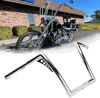 Sportster Dyna Softail Ape Hangers 1.25 inch Diablo Handlebar for Harley 1995-Up Road King 1998-2013 Road Glide (CHROME, 12 INCH)