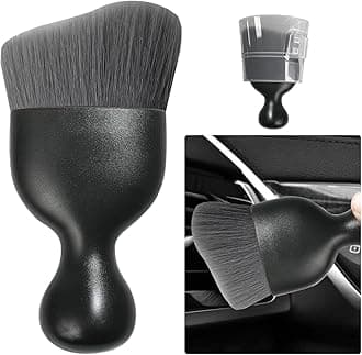 Ziciner Car Detailing Brush, Curved Soft Bristles Auto Removal Dust Collectors, Universal Vehicle Dashboard, Air Conditioner Vents, Interior Cleaning Tool Accessories (1PCS, Gray)