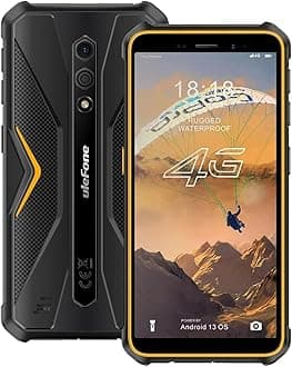 Ulefone Armor X12 Rugged Smartphone, IP68/IP69K Waterproof Outdoor Phone, Android 13 Unlocked, 6GB RAM 32GB ROM, 5.45" Tough Display, 3-Card Slot 4G SIM Free Mobile Phones 13MP Camera NFC Orange