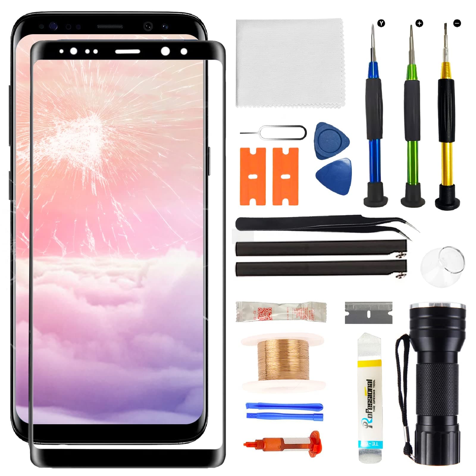 for Samsung Galaxy Note 8 Screen Replacement,Replacement Screen for Galaxy Note 8 Series 6.3 inch,Glass Replacement Kit with Repair Tools,Waterproof Adhesive(NO OLED & Touch Digitizer)