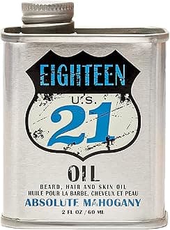 18.21 Man Made Hair, Skin & Beard Oil for Men, 4 Scents - Non-Greasy, Conditioning Balm with Castor Seed, Jojoba, and Argan Oils - Premium Tattoo and Mustache Care Products