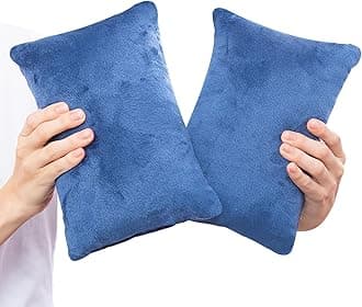 2 Pack Small Pillow, Memory Foam Mini Pillow 11 X 7 Inches for Travel, Sleeping, Nap and Neck, Knee, Lumbar Support, Tiny Cushion for Pet, Dogs (Blue)