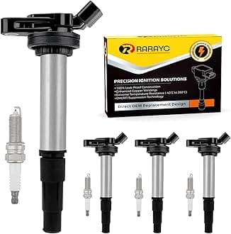 Set of 4 Ignition Coil Pack & Double Iridium Spark Plugs for Toyota Corolla 2009-2017/Lexus CT200h 1.8L, Replaces UF596 & 90919-02258, Fix Misfire & Check Engine Light