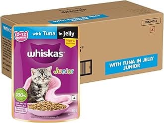 Wet Cat Food for Kittens (2-12 Months), Tuna in Jelly Flavour, 80g (Pack of 48)