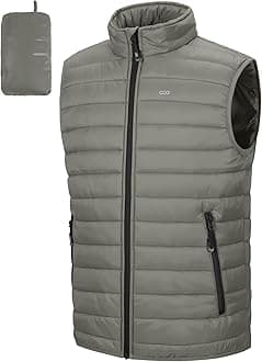 33,000ft Men's Lightweight Gilet, Packable Quilted Puffer Padded Vest Outerwear, Body Warmer Windproof Sleeveless Jacket for Golf Running Hiking Horse Riding