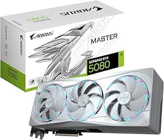 AORUS GeForce RTX 5080 Master ICE 16G Graphics Card, WINDFORCE Cooling System, 16GB 256-bit GDDR7, GV-N5080AORUSM ICE-16GD Video Card