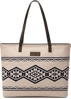 Montana West Wrangler Tote Bag for Women Canvas Shoulder Handbag Aztec Purse