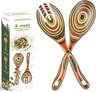 Salad Tongs, Wooden spoons, Salad Tongs for Serving, 12-inch Pakkawood Serving Utensils Set Salad Servers Set Kitchen Cooking Utensil