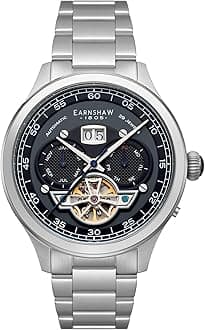 Earnshaw Baron Automatic Black Round Dial Men's Watch - ES-8187-11