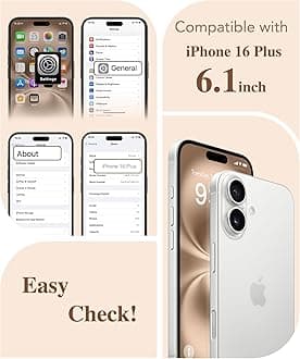 Dibrell for iPhone 16 Plus Case, [Full Camera Protection] [Not Yellowing] [Military-Grade Drop Protection] Cute Clear Slim Shockproof Protective Phone Cover for Women Girls 6.7", Star Shell/Brown