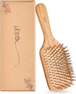 – Hair Brush Bamboo Hairbrush For Long,Thick,Curly,Wavy,Dry or Damaged Hair, Paddle Hair Brush Reducing Hair Breakage and Frizzy, No More Tangle