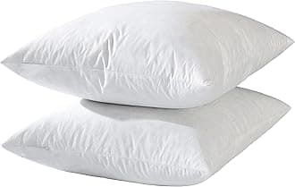 22X22 Square Feather & Down Pillow Insert, 100% Cotton Fabric, Set of 2, White