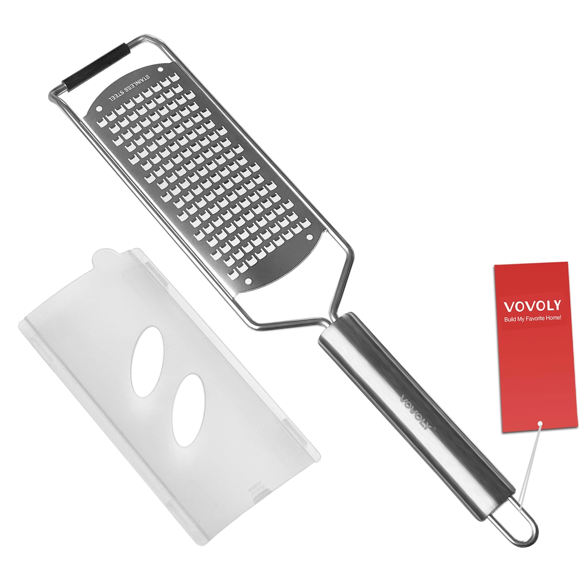 Professional Zester Grater Coarse for Cheese, Carrot, Ginger, Coconut, Nuts and Horseradish, Kitchen grater with Razor-Sharp Stainless Steel Blade (Coarse)