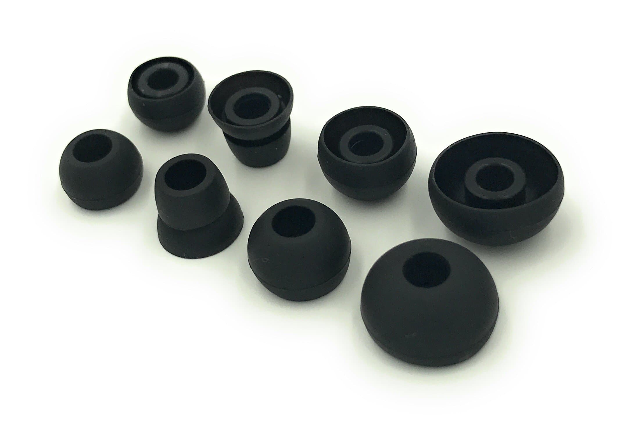 Black Replacement Earbud Tips for Powerbeats 3, Powerbeats 2, Small, Medium, Large, Double Flange