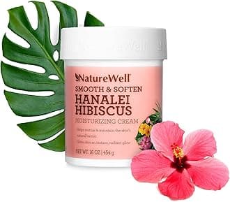 Hanalei Hibiscus Smooth & Soften Moisturizing Cream For Face & Body, Infused With Natural Oils & Extracts, Restores Skin Moisture Barrier, 16 Oz.