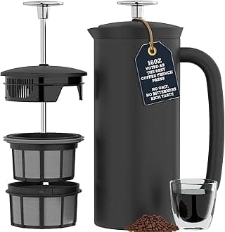 ESPRO 1018C2-17BK P7 Double Wall Vacuum Insulated Coffee Press, Stainless Steel, Matte Black