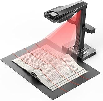 ET MAX Professional Book Scanner, 38MP Document Camera, Laser Curve-Flatten, USB High Speed Document Scanner, 180+ Languages OCR, Capture A3, Support HDMI, for Windows/MacOS/Linux