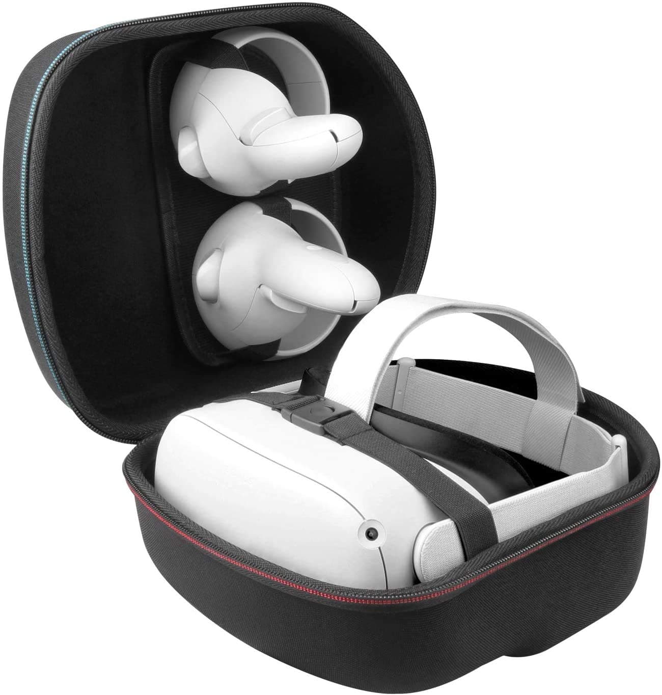 MASiKEN Carrying Case for VR Meta Quest 2 Headset,Controllers Carrying Case, VR Accessories Organizer, Enhance Protect in Travel (Black)