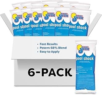 Pool Shock – 68% Cal-Hypo Granular Sanitizer for Crystal Clear Water – Defends Against Bacteria, Algae, and Microorganisms - 6 X 1 Pound