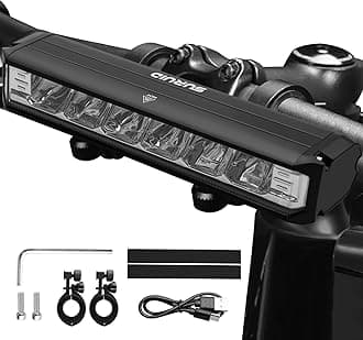 Suruid Super Bright LED Bike Light, USB Rechargeable Bicycle Headlight, Waterproof Bike Headlight, Waterproof Bike Headlight,Daytime Running Light,MTB Off-Road Cycling Commuting