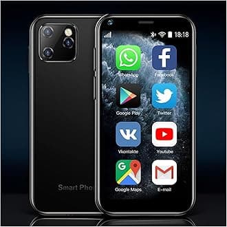 Android Phone Mini Smartphone 1GB RAM 8GB ROM Unlocked Phones, 2.5'' Touch Screen Quad Core Cellphone with MT6580M/3G Dual SIM/HD Camera/Slim Body Mobile Phone (Black)