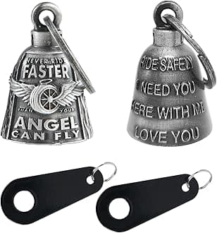 Dream Apparel Motorcycle Bells for Bikers Guardian Angel Gremlin Motorcycle Bells for Motorcycle Rider Key Chain for Luck