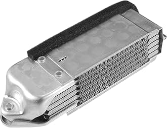 Engine Oil Cooler Compatible for Volkswagen Beetle Campmobile Karmann Ghia Super Beetle, Durable Aluminum Alloy Silver Tone Transmission Oil Cooler