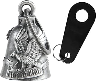 Dream Apparel Motorcycle Bell for Bikers Women Men W/Hanger, Biker Bell for Riders, Good Luck Riding Bell Moto Accessories