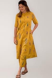 Women's Rayon Viscose A-Line Printed Kurta with Pant