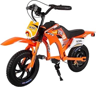 Kids Motorcycle,C6 Kids Electric Dirt Bike,Electric Motorcycle for Kids12-inch 300W brushless Motor,3-Speed LCD Display,10 MPH Top Speed,LED Brushless Controller + Moto Sound，8 Miles Range,Orange