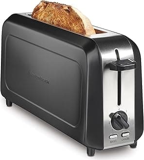 Extra Wide Long Slot 2 Slice Toaster, Browning Control With 7 Shades, Bagel Function, Cancel Button & Auto Shutoff, Modern Slim Design Fits Any Space, Black (22989)