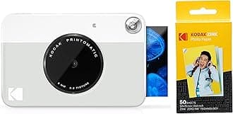 Kodak PRINTOMATIC Digital Instant Print Camera (Grey) with Kodak 2ʺx3ʺ Premium ZINK Photo Paper (50 Sheets)