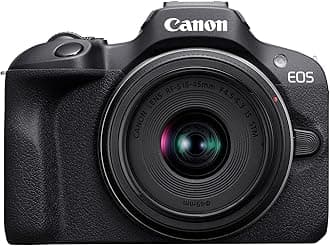 Canon EOS R100 RF-S18-45mm F4.5-6.3 is STM & RF-S55-210mm F5-7.1 is STM Lens Kit, Mirrorless Camera, RF Mount, 24.1 MP, Continuous Shooting, Full HD Video, 4K, Lightweight, Wi-Fi, Content Creation